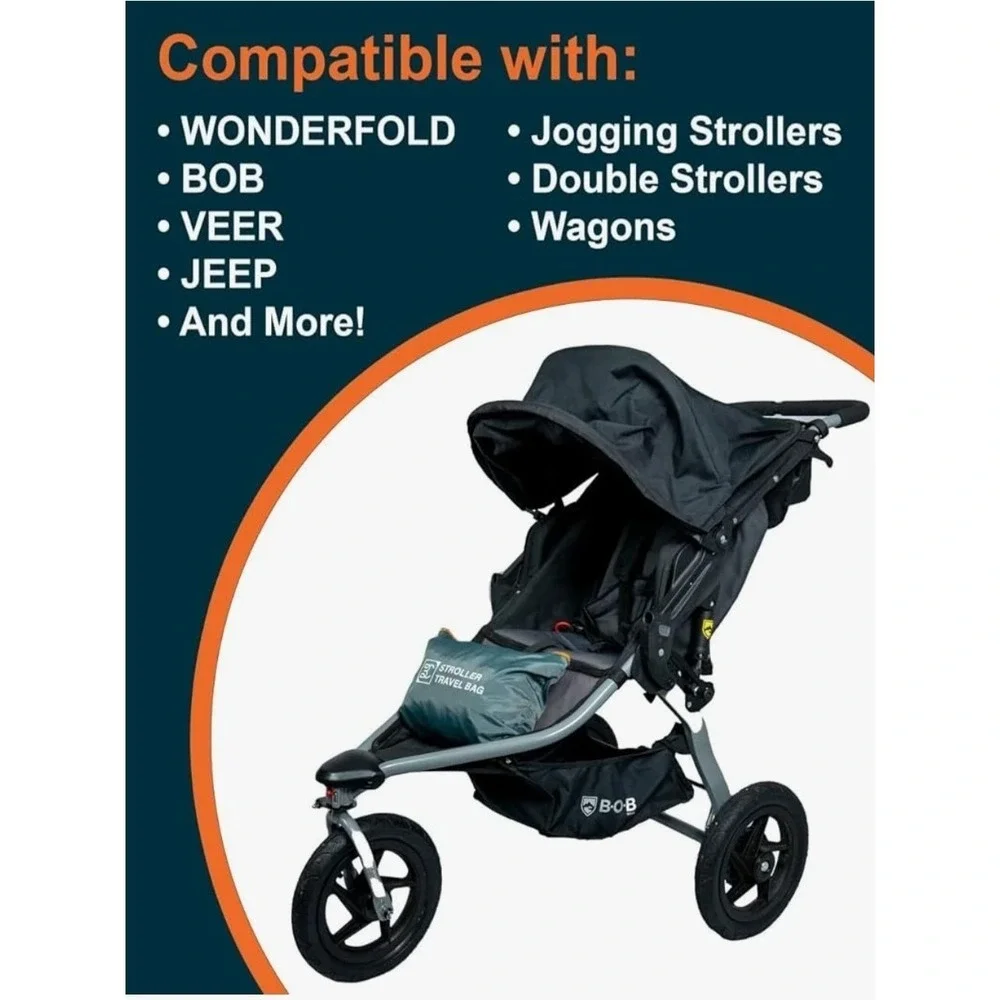 XL Heavy Duty Stroller Travel Bag Gate Check Fits Double Jogging Strollers